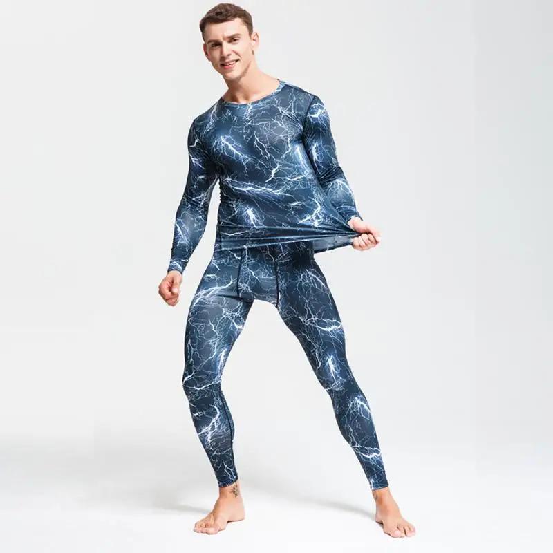 a man in a blue marble print pajamas
