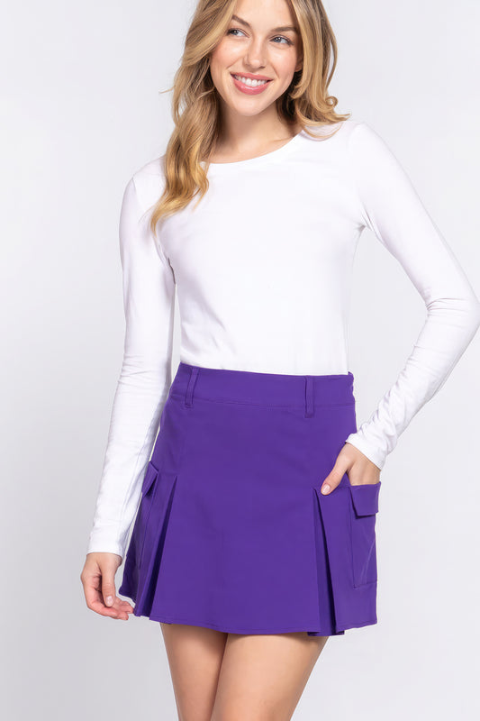 Stretch Cargo Mini Skirt With Underpants - DHappyFrog