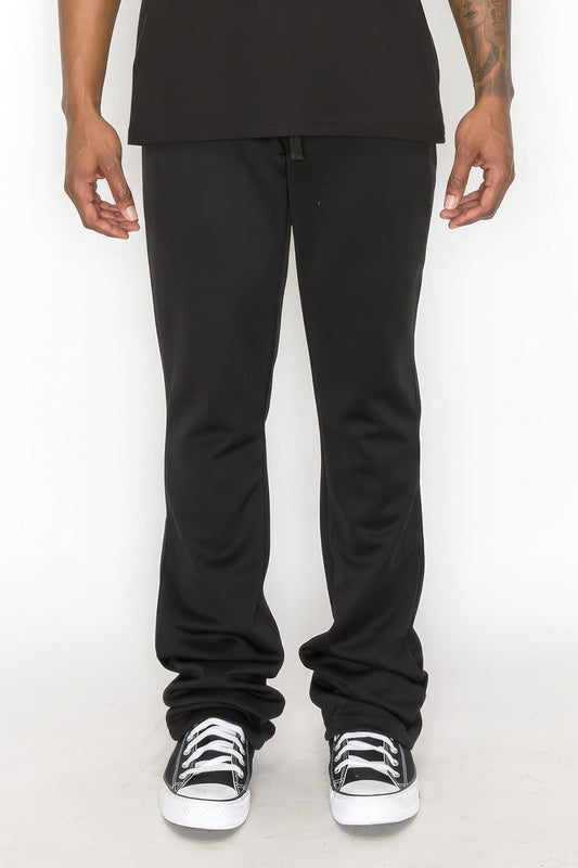 Solid Flare Stacked Track Pants - DHappyFrog