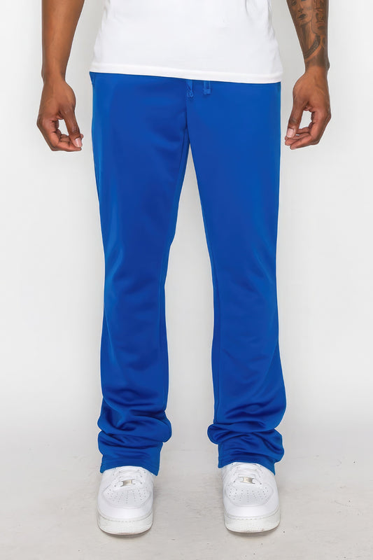 Solid Flare Stacked Track Pants - DHappyFrog